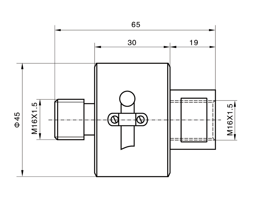 Dimension Drawing of TJL-5 Membrane Box Tension Load Cell