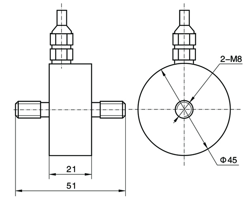 Dimension Drawing of TJL-11 Handbrake Force Sensor