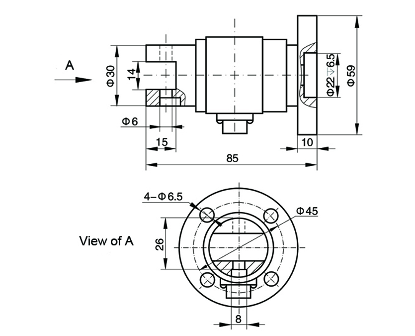 Dimension Drawing of TJN-1 Static Torque Sensor