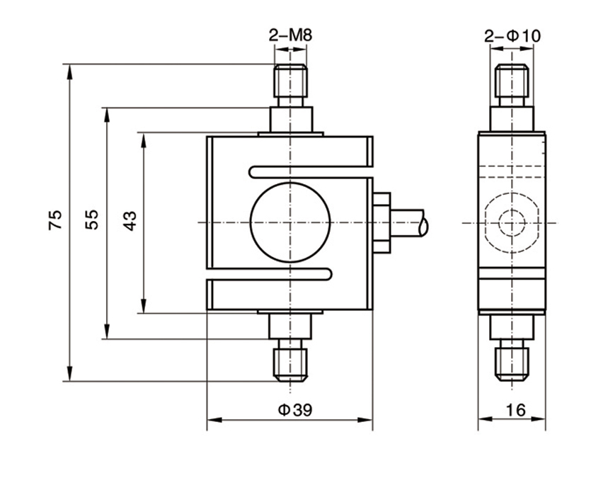 Dimension Drawing of TJL-3B Stainless Steel Load Cell