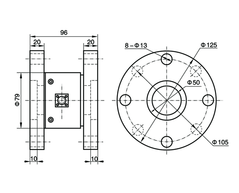 Dimension Drawing of TJN-3 Static Torque Sensor