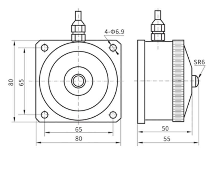 Dimension Drawing of TJH-1 Weighing Load Cell