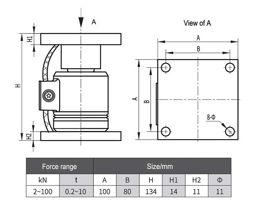 Dimension Drawing of TJH-3AM Weighing Module