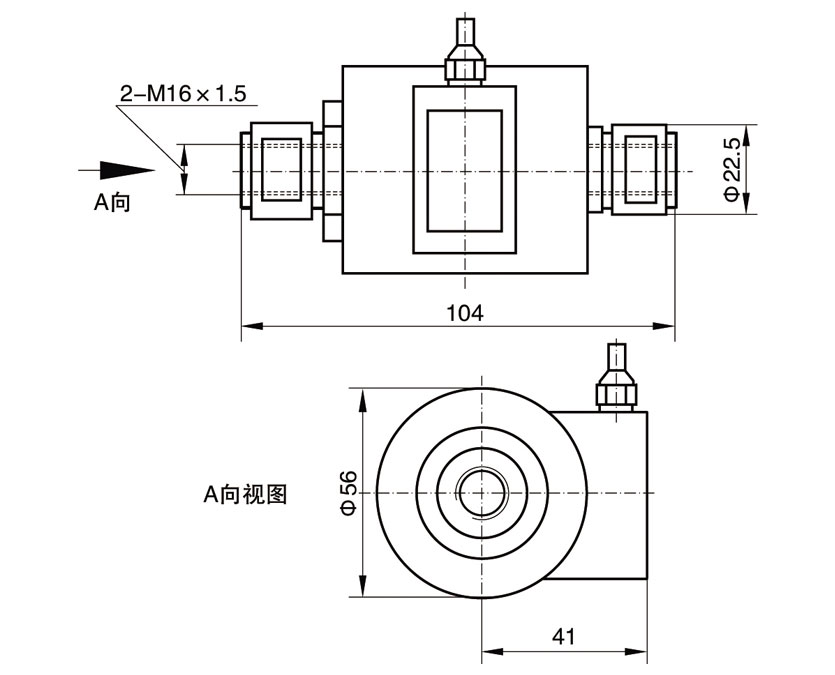 Dimension Drawing of TJL-2 Tension Compression Load Cell