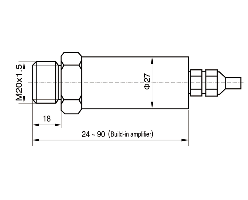 Dimension Drawing of Cavityless Strain Gauge Pressure Sensor